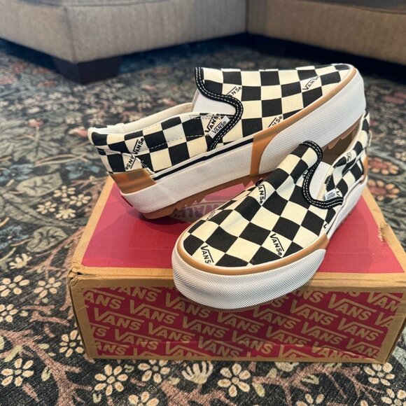 VANS Era Stacked Checkerboard Platform Slip On Shoes - Picture 4 of 6